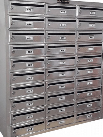 Caixa de Correio para Condomínio em Alumínio Fosco Modelo 2002